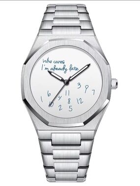 Who cares im already late dial watch Royal Oak Style